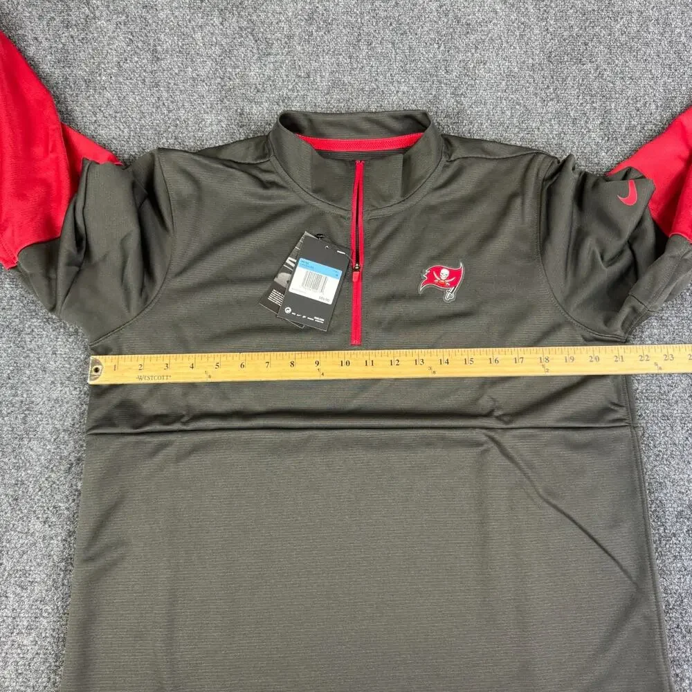 Tampa Bay Buccaneers Pullover Mens M‎ Gray On Field Coaches Jacket 1/4 Zip Nike